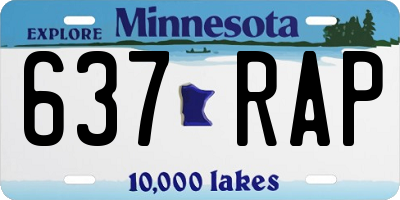 MN license plate 637RAP