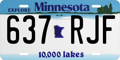MN license plate 637RJF