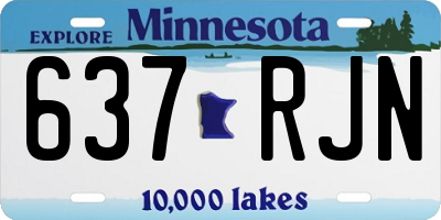 MN license plate 637RJN