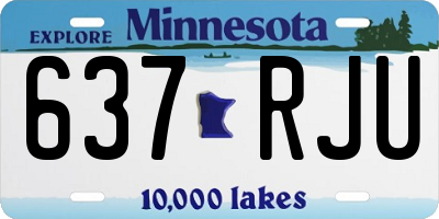 MN license plate 637RJU