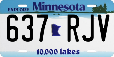 MN license plate 637RJV