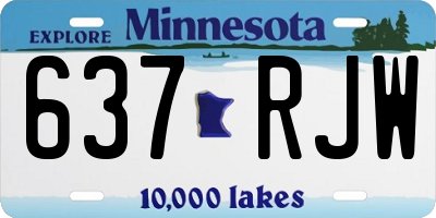 MN license plate 637RJW