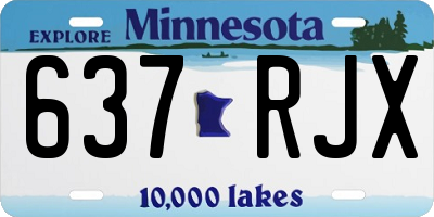 MN license plate 637RJX
