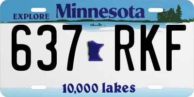 MN license plate 637RKF