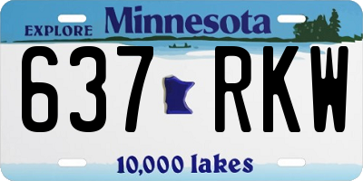 MN license plate 637RKW