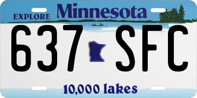 MN license plate 637SFC