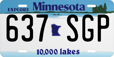 MN license plate 637SGP