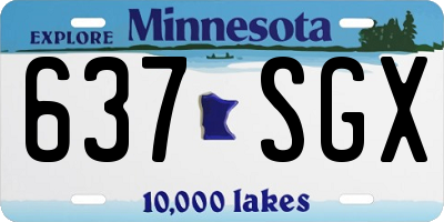 MN license plate 637SGX