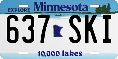 MN license plate 637SKI