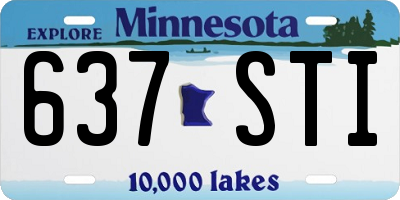 MN license plate 637STI