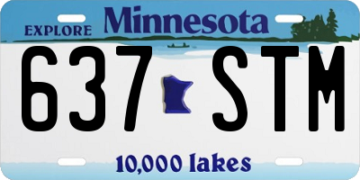 MN license plate 637STM