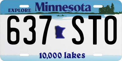 MN license plate 637STO