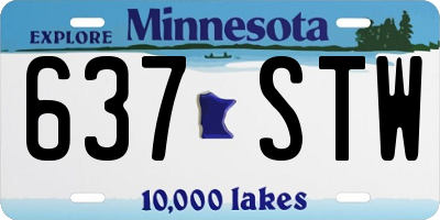 MN license plate 637STW