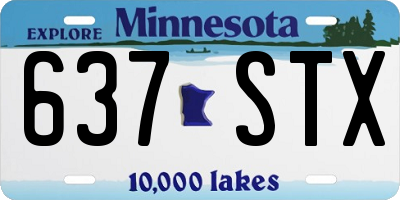 MN license plate 637STX