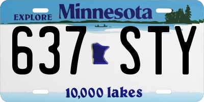 MN license plate 637STY