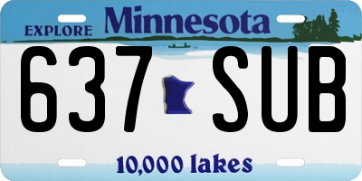 MN license plate 637SUB