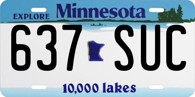 MN license plate 637SUC