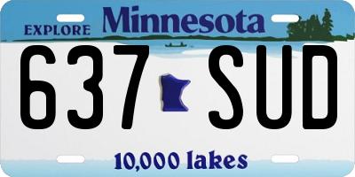 MN license plate 637SUD