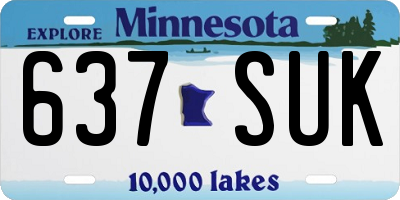 MN license plate 637SUK
