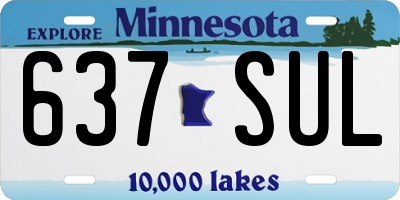 MN license plate 637SUL