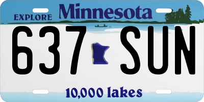 MN license plate 637SUN