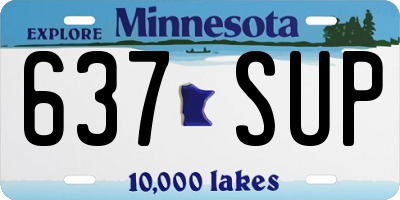 MN license plate 637SUP