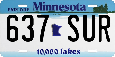 MN license plate 637SUR
