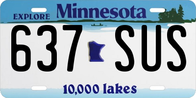 MN license plate 637SUS