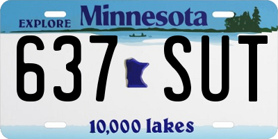MN license plate 637SUT