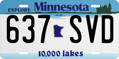 MN license plate 637SVD