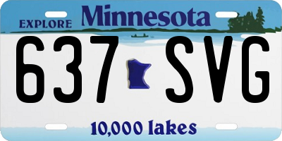 MN license plate 637SVG