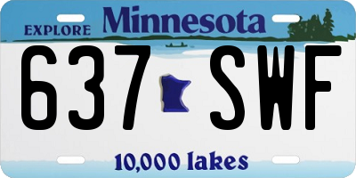 MN license plate 637SWF