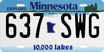 MN license plate 637SWG