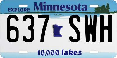 MN license plate 637SWH