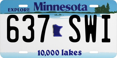 MN license plate 637SWI