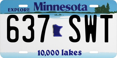 MN license plate 637SWT