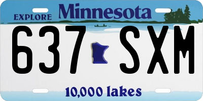 MN license plate 637SXM