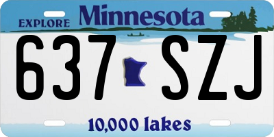 MN license plate 637SZJ