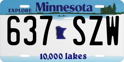 MN license plate 637SZW