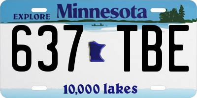 MN license plate 637TBE