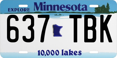 MN license plate 637TBK
