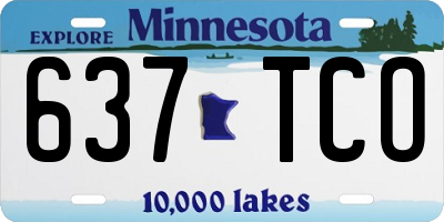 MN license plate 637TCO