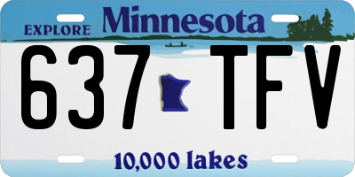 MN license plate 637TFV