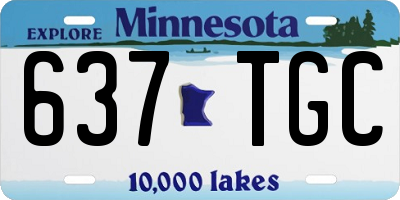 MN license plate 637TGC