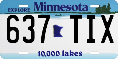 MN license plate 637TIX