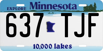 MN license plate 637TJF