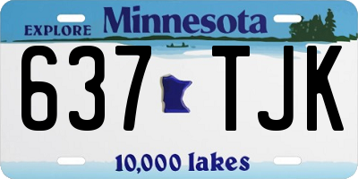 MN license plate 637TJK