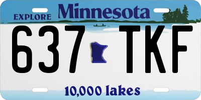 MN license plate 637TKF