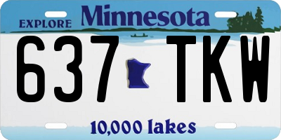 MN license plate 637TKW
