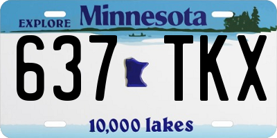 MN license plate 637TKX